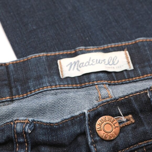 Madewell ALLEY Straight Jeans Mid Rise Slim Dark Wash Stretch Classic - Picture 8 of 11